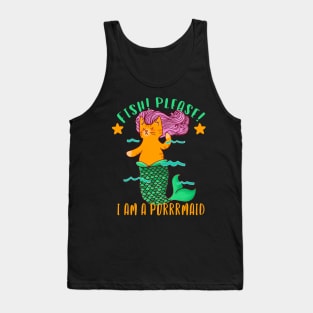 Fish Please I am a Purrrmaid Cat mermaid Tank Top